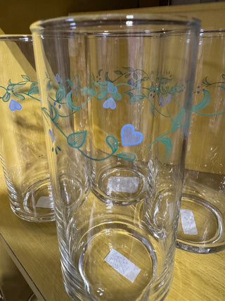 80/90s Crisa Floral Cottage Glasses Set MTS|154616