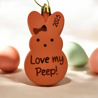 Easter Marshmallow bunny: Orange Love My Peep! 2025 For Easter Baskets, ,Egg Hunts, Ornaments, or decorations!|62820