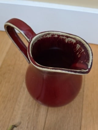 RF Red/Cream Rustic Ceramic Pitcher