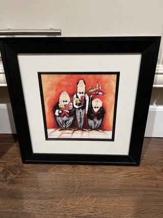 (2) Tracy Flickenger Whimsical Chef Wall Art 14.25” x 14.25” Each - RCD|97923