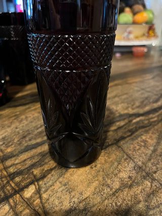 Antique Ruby Red Pattern Tumbler By Cristal D'Arques-Durand Luminarc France. RSV|125157