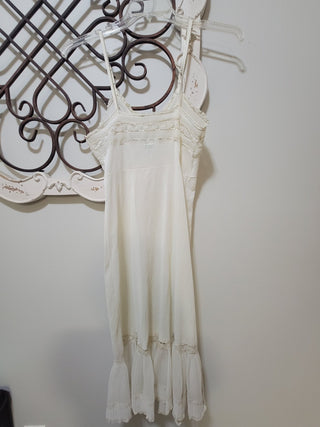 VTG Nan Flower White Slip Dress Size 32 RCD|95575