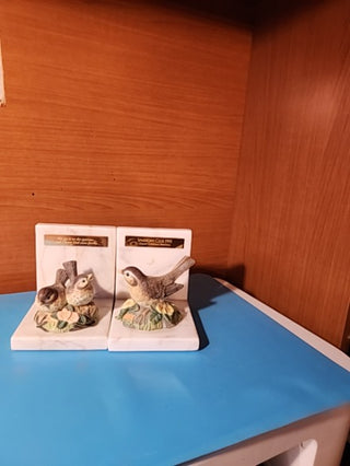 Marble bird bookends