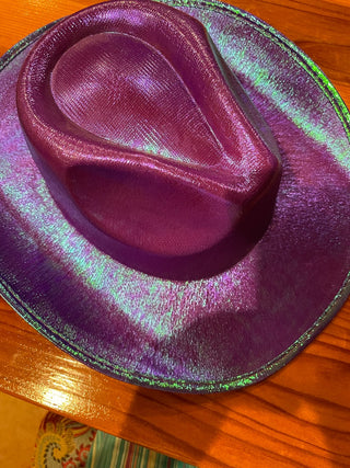 Purple/Green Iridescent Metallic Cowboy Hat~MTS|113741