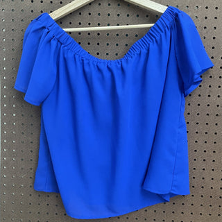 Medium Blue Off the Shoulder Top MTS