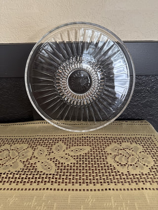 Vintage Sunburst Glass Cake Plate 10" RCD|102556