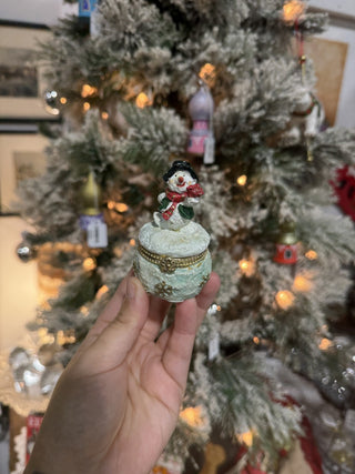 Small Vintage Snowman Trinket Box|137407