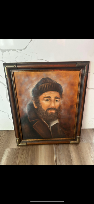 10H Sailor oil painting wood brass frame|100974