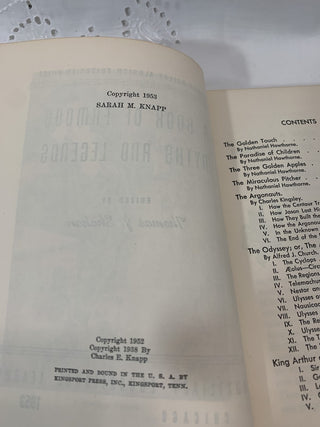 1953 A Book of Famous Myths & Legends|65704