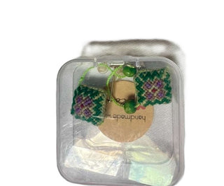 100% Silver Cross-stitch Earings|114239
