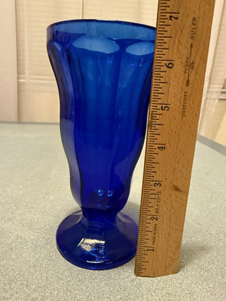 Vintage cobalt blue ice cream sundae glass RSV