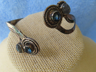 sterling silver bracelet w/ blue rhinestone stones RCD