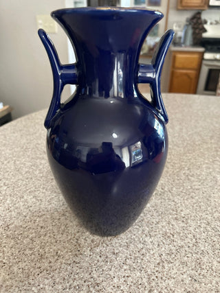 VTG Japanese cobalt blue ceramic vase
