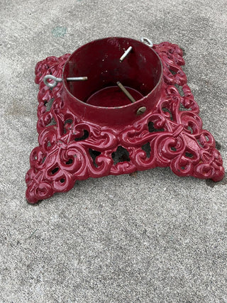 Gorgeous Vintage Cast Iron Red Christmas Tree Stand RCD|134229