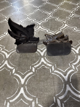 AJ - Brass Leaf Bookends Set of 2 MTS|62322