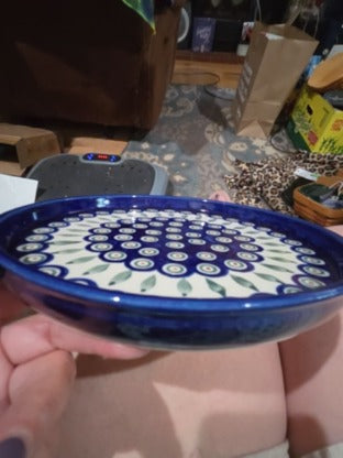 Polish Pottery Peacock Torte plate
