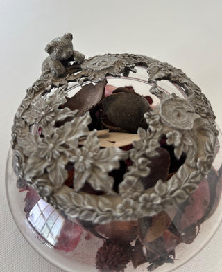 Pewter bear potpourri dish|71998