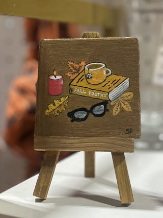 Handmade Fall Vibes Painting and Easel RSV|108656