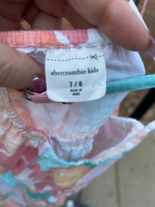 Abercrombie Kids Crinkle Dress 7/8 tropical "Orange Multi" leaf print