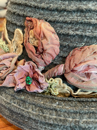 VNTG Inspired Felt & Silk Hat ~MTS|90320