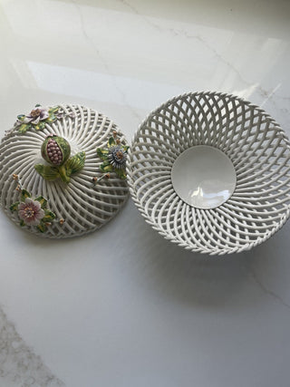 Vintage Acer Gubbio Italy Floral Trinket-RSV