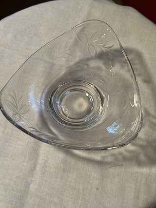Triangle glass dish. #SM. RCD