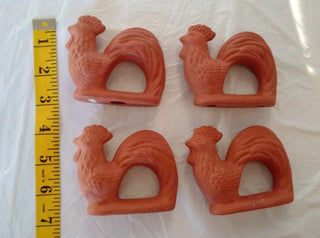 4 TerraCotta Napkin Rings #62 VV MTS|99219