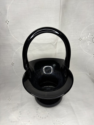 Black Amethyst Glass Basket RSV|107985