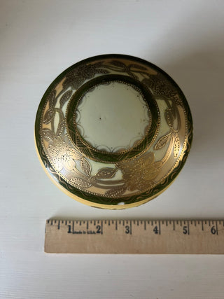 Antique porcelain hand painted gold jar RSV|101244