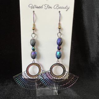 rainbow stainless steel fan earrings RSV