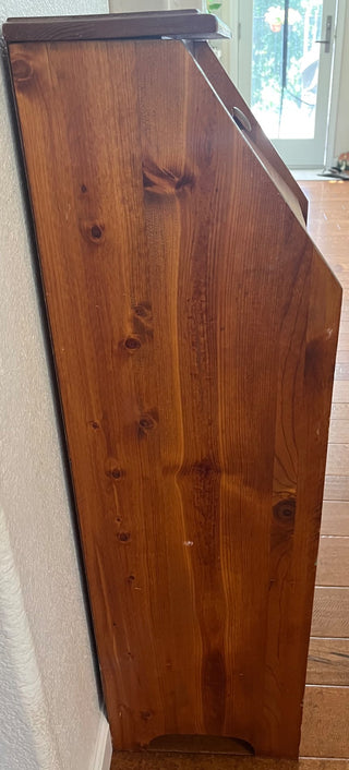 VINTAGE SOLID WOOD PINE DROP DOWN DESK WITH DRAWER & 2-SHELF CABINET 39.5T X 11.5D X 17W DROP DOWN DEPTH 19.5 (KJS) RCD|94906