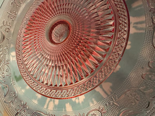 Pressed Glass Cake Stand PINK MTS|115228