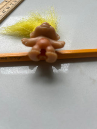 Vintage Troll Doll Yellow Hair , Pencil Topper-RSV