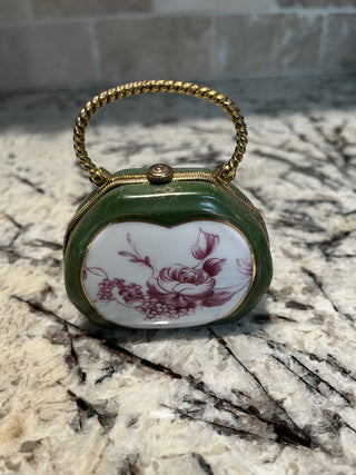 Antique French Limoges Handbag Trinket/Pill Box RCD