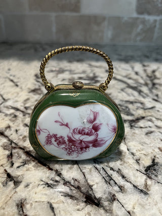 Antique French Limoges Handbag Trinket/Pill Box RCD