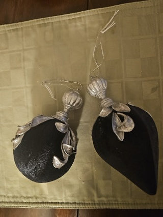 Black Velvet &  Silver Ornaments