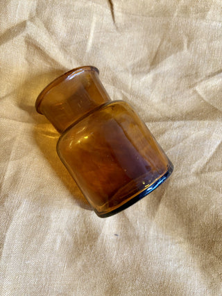VASE: vintage amber apothecary jar MTS|113846