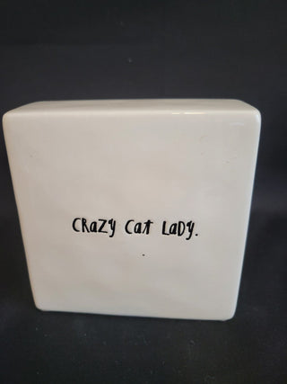 Rae Dunn Crazy Cat Lady Table Art Paperweight RCD