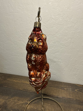 Vtg Blown Glass Red Fox Christmas Ornament MTS|125209