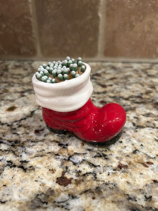 Red Santa Boot Match Holder    MTS|124843