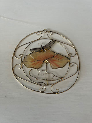Vintage capiz shell butterfly suncatcher RSV|105602