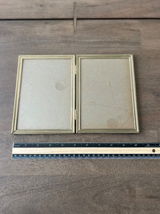 Antique gold folding double frame|55558