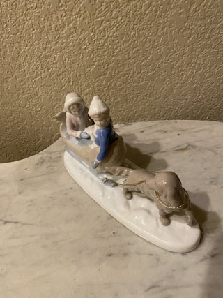 Paul Sebastian vtg "Sleigh Ride" fine porcelain figurine RCD|136451