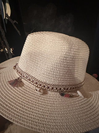 Tassel & Shell Deocor Straw Hat #63 VV MTS|103937