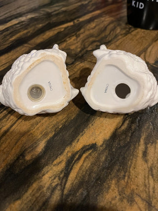 White Porcelain Turkey Salt & Pepper Shakers set of 2 RSV|125067