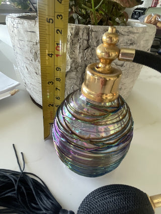 Vtg. CZECH Iridescent Perfume Bottle-RSV