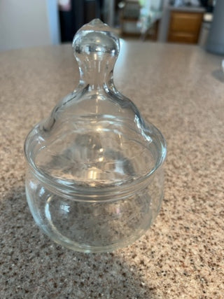 VTG Princess House etched crystal candy dish with lid