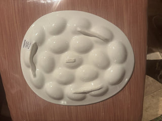Deviled Egg Platter White Ceramic Company #62 VV MTS|66138