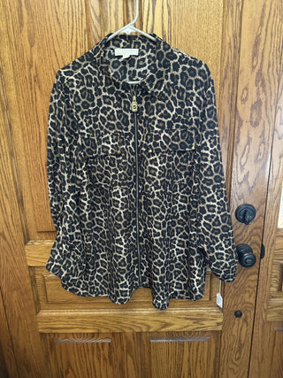 Ladies Michael Kors Animal Print Top Size 2X- RCD