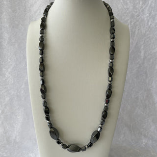 beaded necklace, hematite RSV